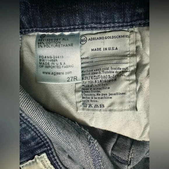 AG ADRIANO GOLDSCHMIED AGED 49 PRIMA MID-RISE CIGARETTE JEANS USA 27 - Picture 12 of 12